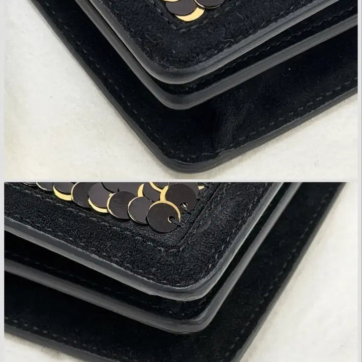 [BUNJANG] Ferragamo Gancini Sequin Crossbody Bag / 페라가모 스웨이드 시퀸 간치니 체인 크로스백