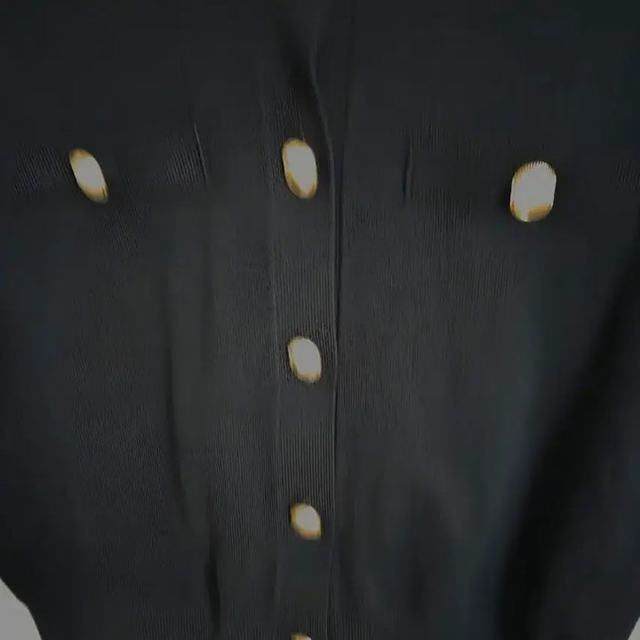 [BUNJANG] GU Gold Button Short Sleeve Cardigan Navy M / GU  일본유니클로 금장 반팔 가디건 네이비 M