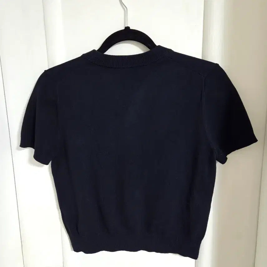 [BUNJANG] GU Gold Button Short Sleeve Cardigan Navy M / GU  일본유니클로 금장 반팔 가디건 네이비 M