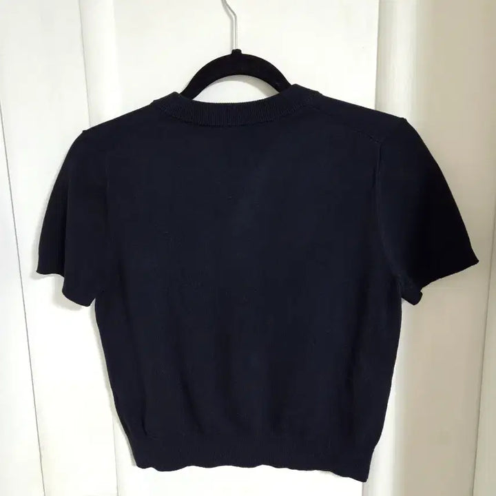 [BUNJANG] GU Gold Button Short Sleeve Cardigan Navy M / GU  일본유니클로 금장 반팔 가디건 네이비 M