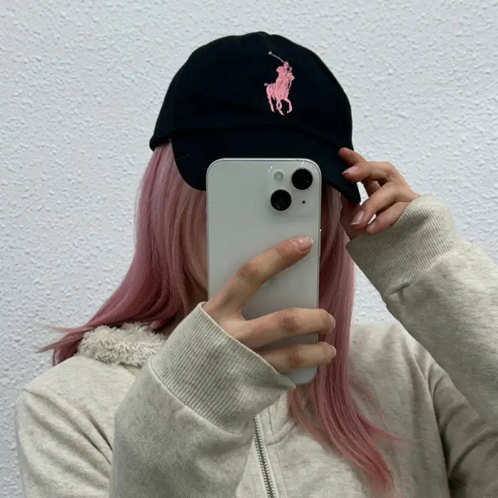 [BUNJANG] Polo Ralph Lauren Black Ball Cap / 폴로 랄프로렌 딸기우유맛 미들포니 블랙 볼캡 ( 새상품 )