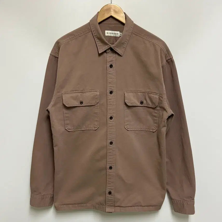 [SOLD OUT] [남자-105]지오다노 브라운 투포켓 코튼 셔츠자켓
