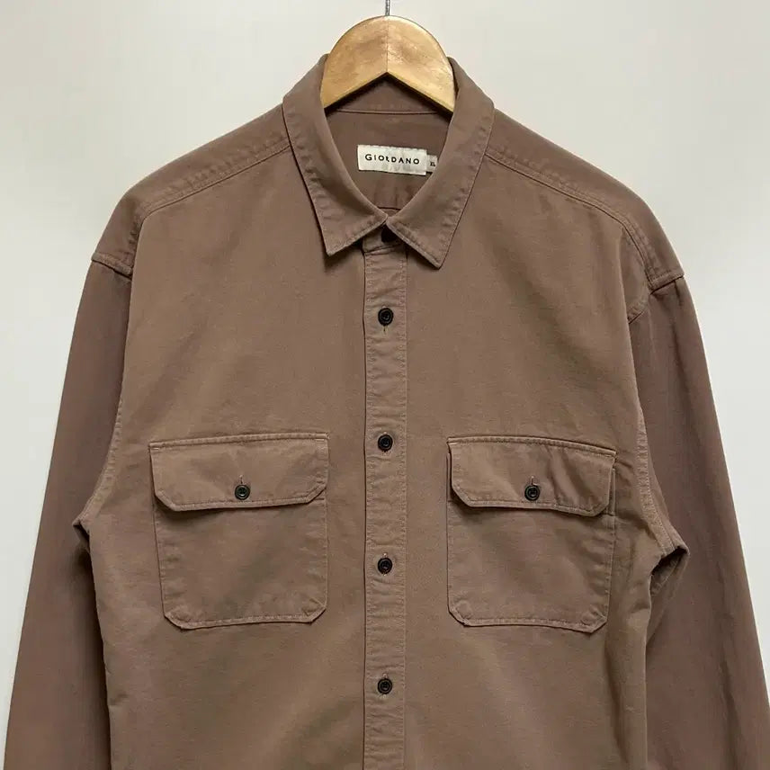 [SOLD OUT] [남자-105]지오다노 브라운 투포켓 코튼 셔츠자켓
