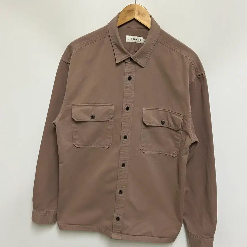 [SOLD OUT] [남자-105]지오다노 브라운 투포켓 코튼 셔츠자켓