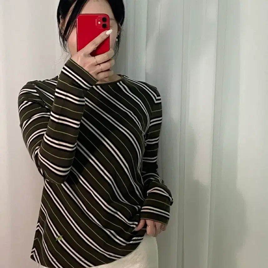 [BUNJANG] Burberry Knight Logo Striped Knit Sweater / 버버리 사선 스트라이프 기마로고 니트