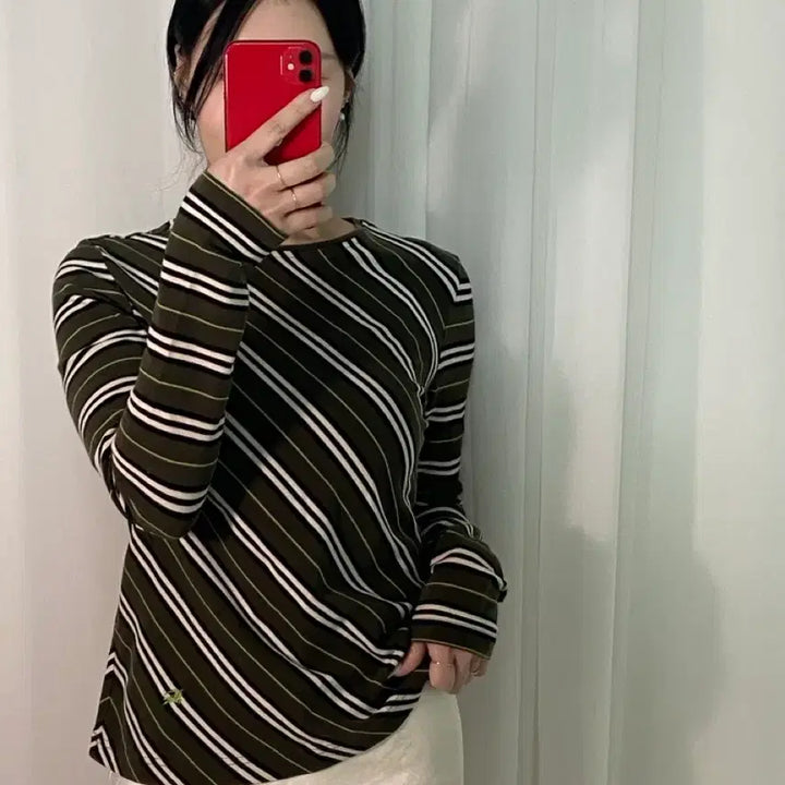 [BUNJANG] Burberry Knight Logo Striped Knit Sweater / 버버리 사선 스트라이프 기마로고 니트