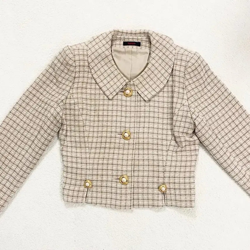 [BUNJANG] Tweed Wool Jacket Beige / 트위드 베이지금장
