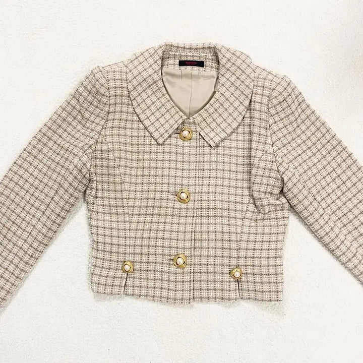 [BUNJANG] Tweed Wool Jacket Beige / 트위드 베이지금장