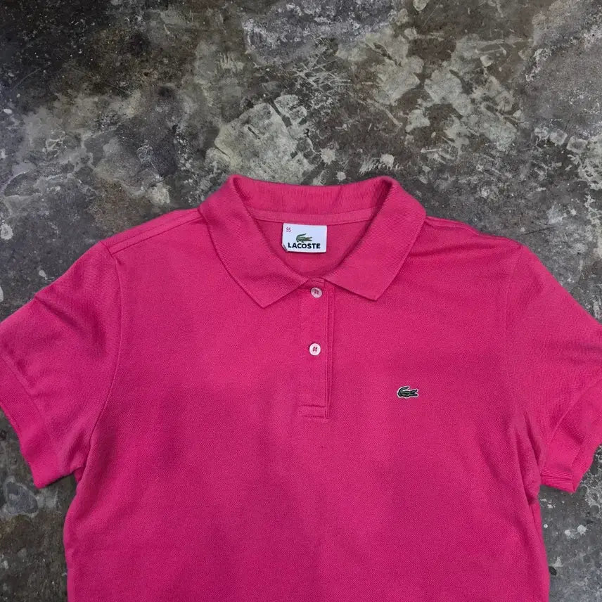 [BUNJANG] Lacoste Pink Short Sleeve Polo Shirt / 95) 라코스테 반팔 카라티 카라티 셔츠 피케셔츠