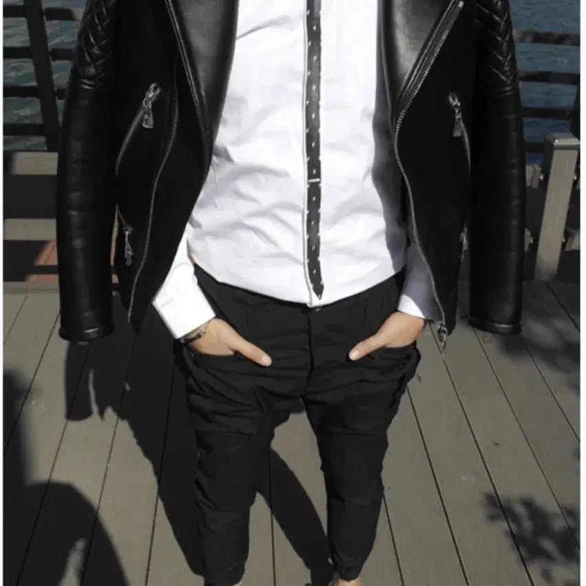 [BUNJANG] Lightning Tie Shirt White Size 100 / 번개타이 셔츠 화이트 95-슬림100 사이즈