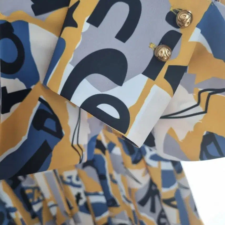 [BUNJANG] JDC Resistance Print Pleated Mini Dress / JDC 레지스탕스 프린트 플리츠  원피스