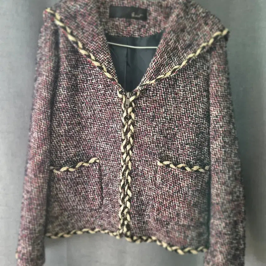 [BUNJANG] G-Cut Sailor Tweed Zip-up Jacket / 지컷 세일러 트위드 집업 자켓