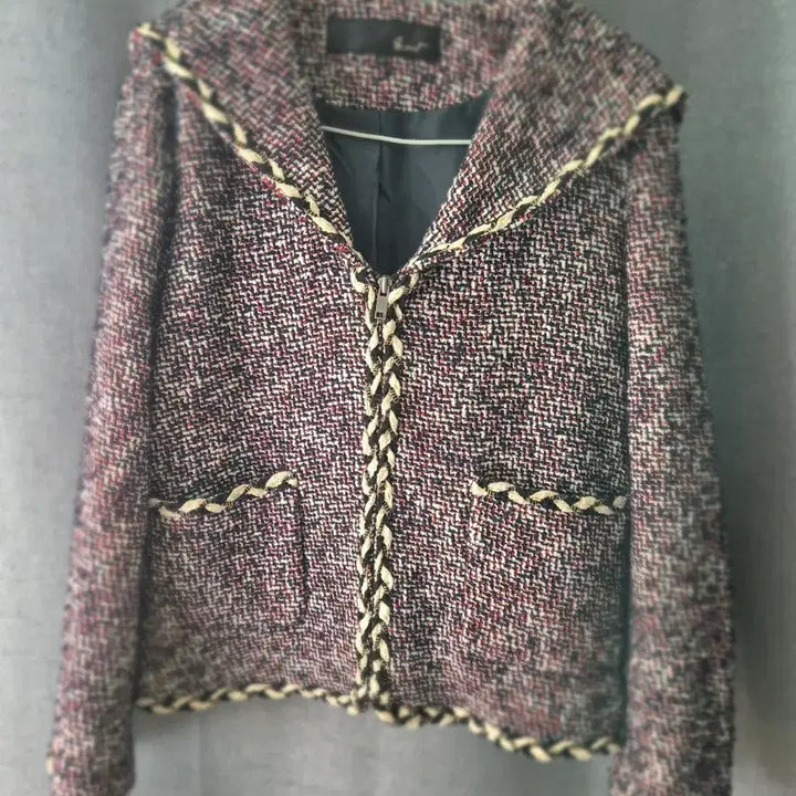 [BUNJANG] G-Cut Sailor Tweed Zip-up Jacket / 지컷 세일러 트위드 집업 자켓