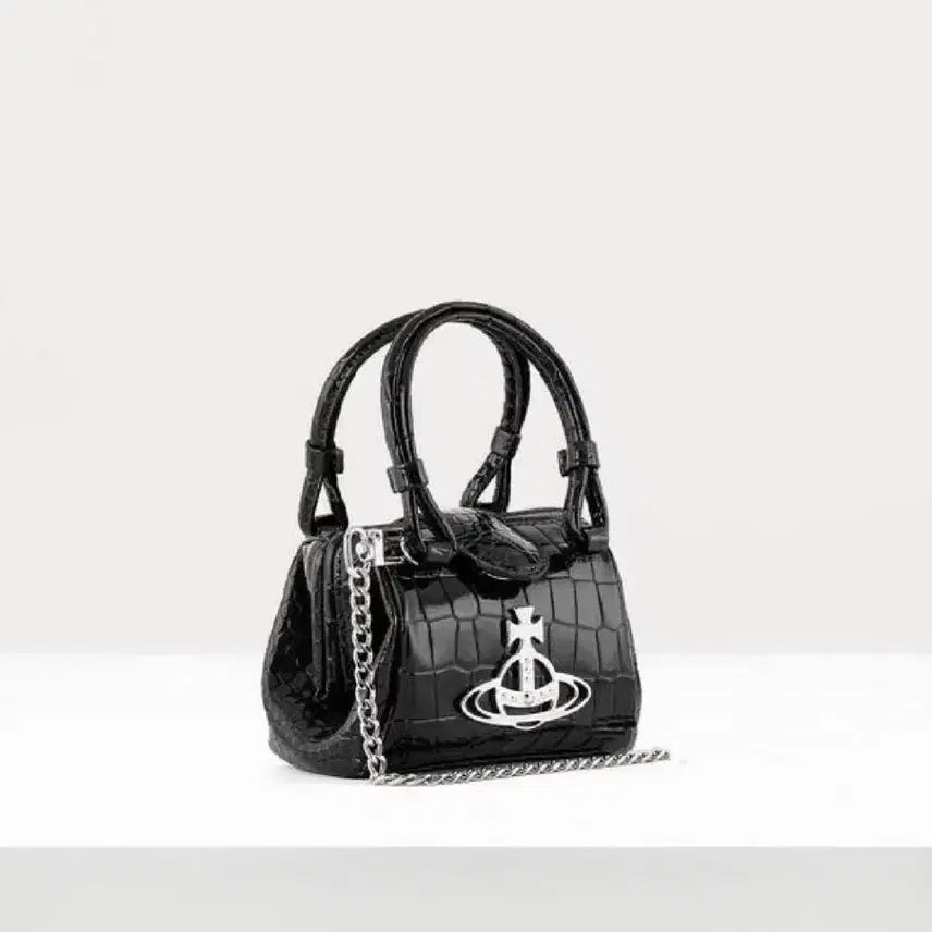 [BUNJANG] Vivienne Westwood Black Croc Mini Bag / 비비안웨스트우드 블랙 크로크 미니백
