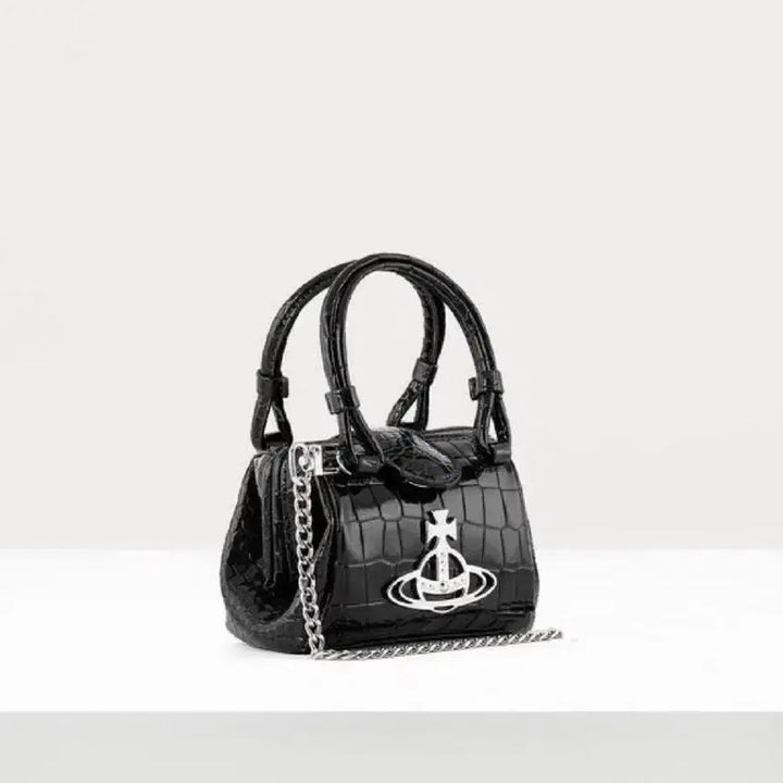 [BUNJANG] Vivienne Westwood Black Croc Mini Bag / 비비안웨스트우드 블랙 크로크 미니백