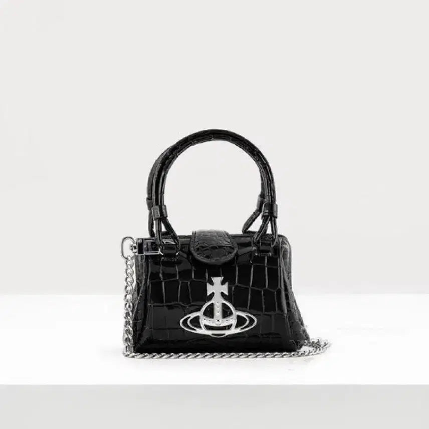 [BUNJANG] Vivienne Westwood Black Croc Mini Bag / 비비안웨스트우드 블랙 크로크 미니백