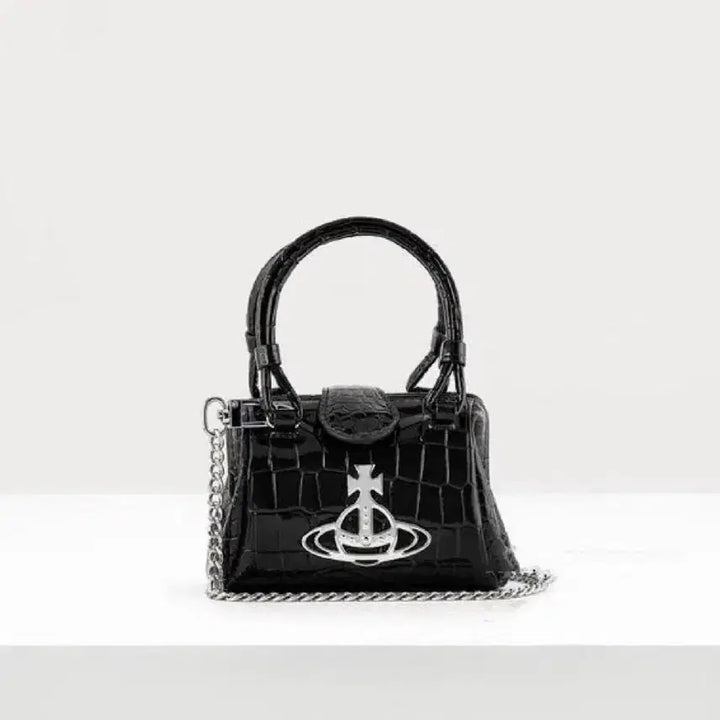 [BUNJANG] Vivienne Westwood Black Croc Mini Bag / 비비안웨스트우드 블랙 크로크 미니백