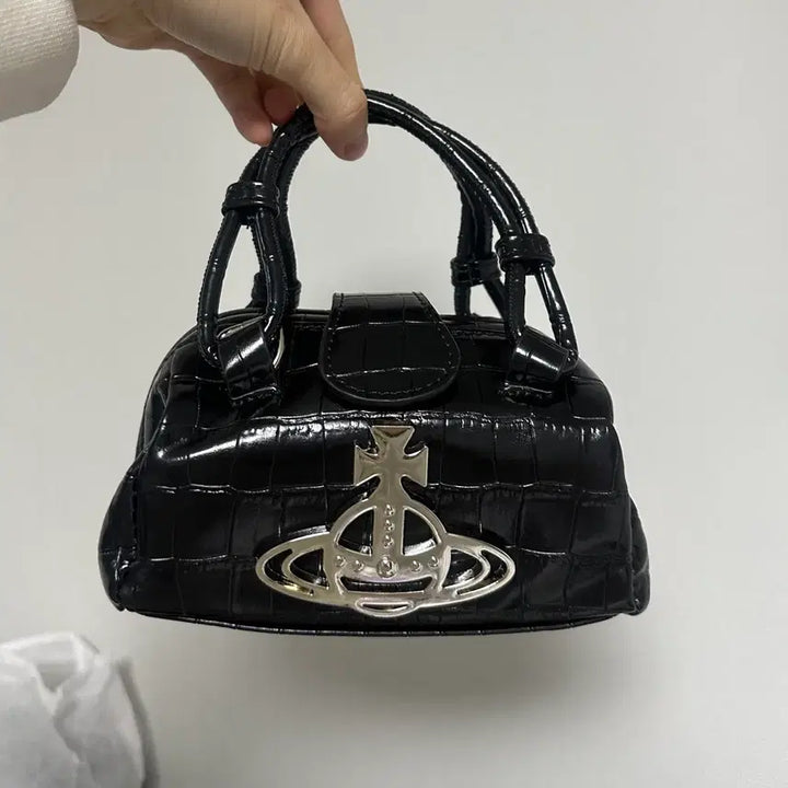 [BUNJANG] Vivienne Westwood Black Croc Mini Bag / 비비안웨스트우드 블랙 크로크 미니백