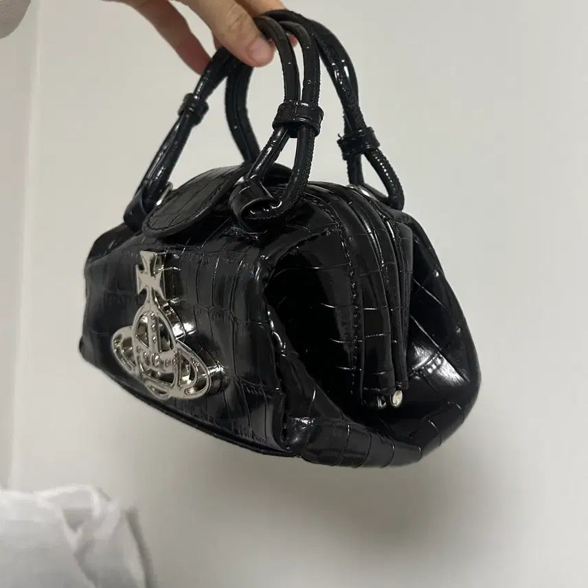 [BUNJANG] Vivienne Westwood Black Croc Mini Bag / 비비안웨스트우드 블랙 크로크 미니백