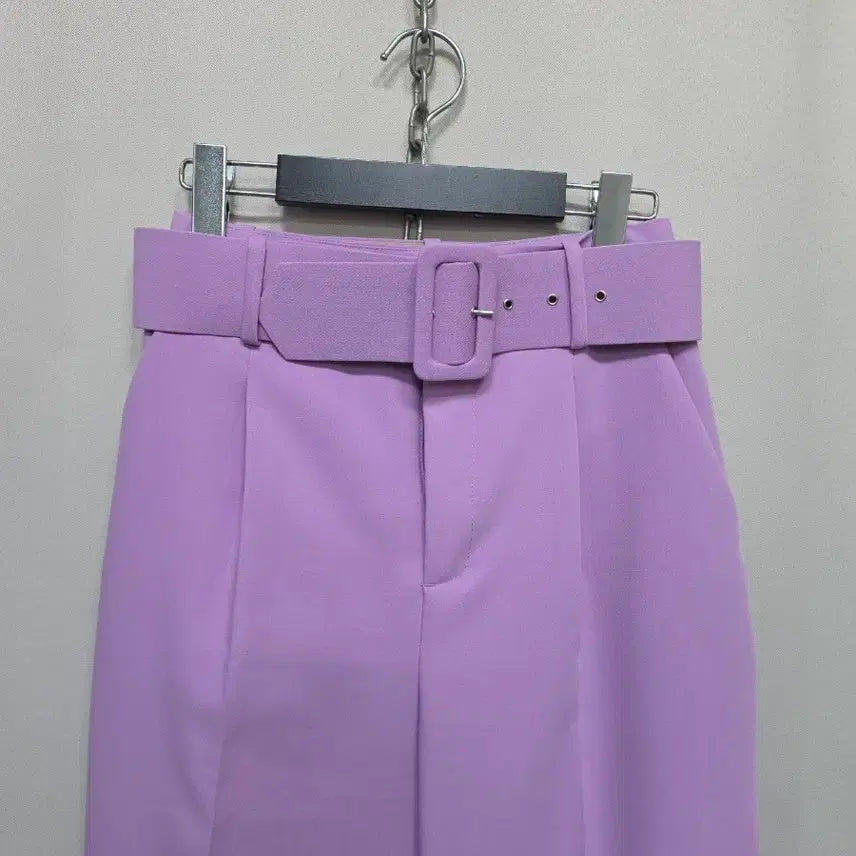 [BUNJANG] ZARA Lavender Belted Slacks Pants / 자라 라벤더 벨트 슬랙스 바지