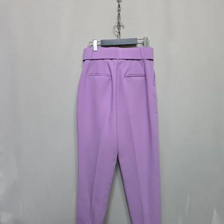 [BUNJANG] ZARA Lavender Belted Slacks Pants / 자라 라벤더 벨트 슬랙스 바지