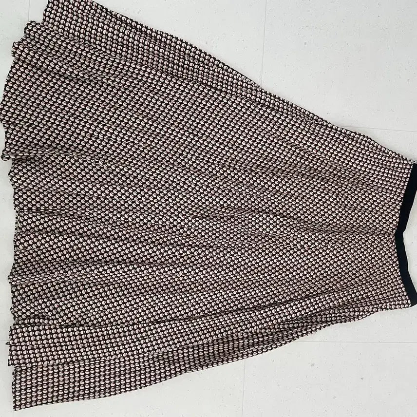 [BUNJANG] Beige Pattern Pleated Long Skirt / 패턴 플리츠 롱 스커트(새상품)