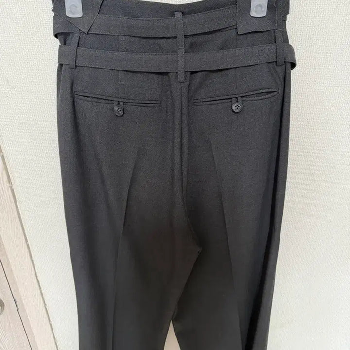 [BUNJANG] Abieuma Cross Belted Wide Wool Trousers / 아비에무아 크로스 벨티드 와이드 울 트라우저