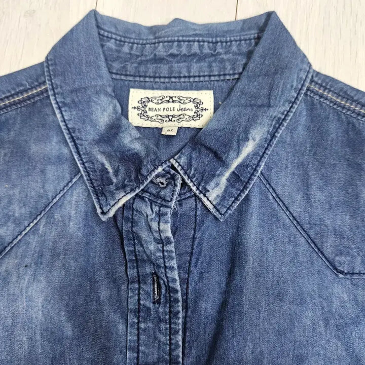 [BUNJANG] Beanpole Denim Short Sleeve Shirt Size 85 / 빈폴 데님 반팔 셔츠 85