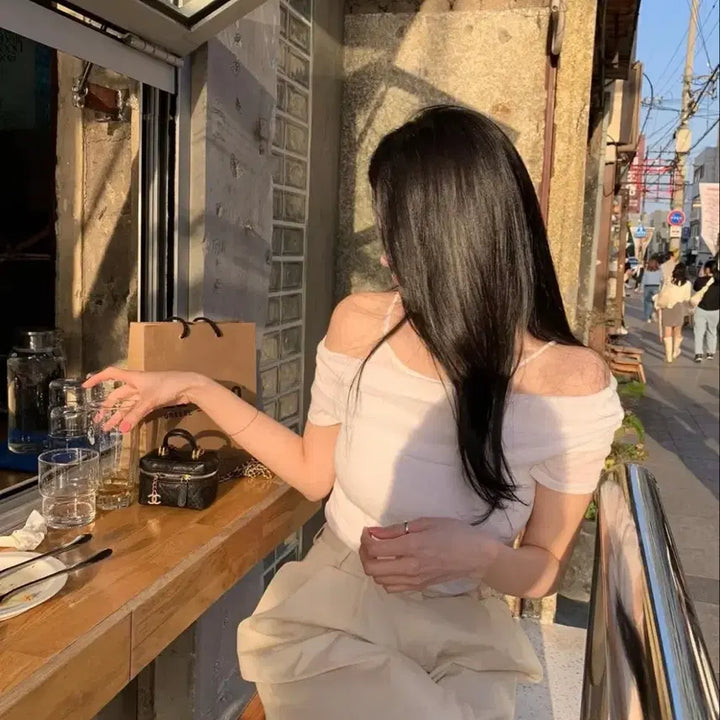 [BUNJANG] ZARA Off-Shoulder Top / 교신 가능) 온트 예슬마켓 착용 자라 오프숄더 탑
