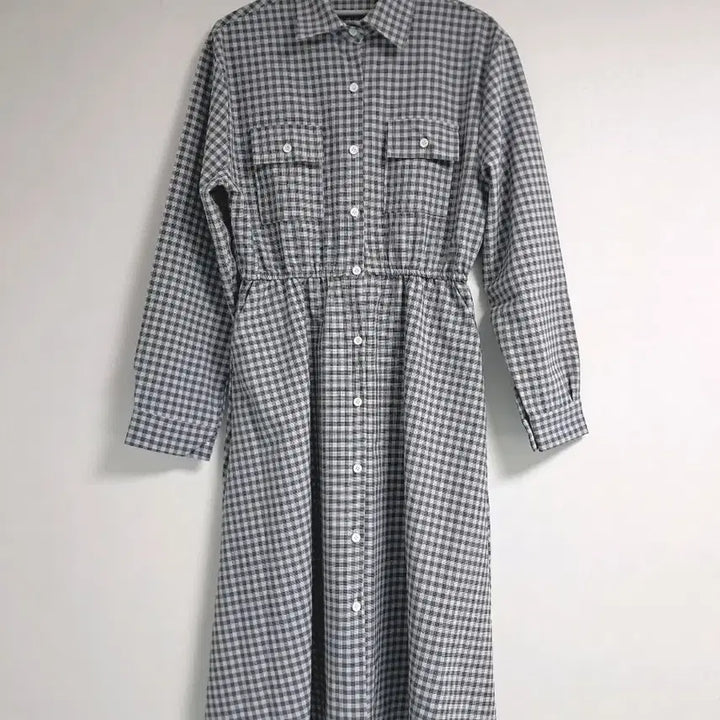 [BUNJANG] Check Pattern Long Shirt Dress / 체크 패턴 셔츠 롱 원피스