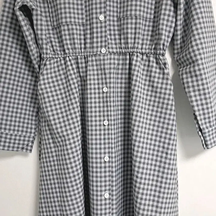 [BUNJANG] Check Pattern Long Shirt Dress / 체크 패턴 셔츠 롱 원피스
