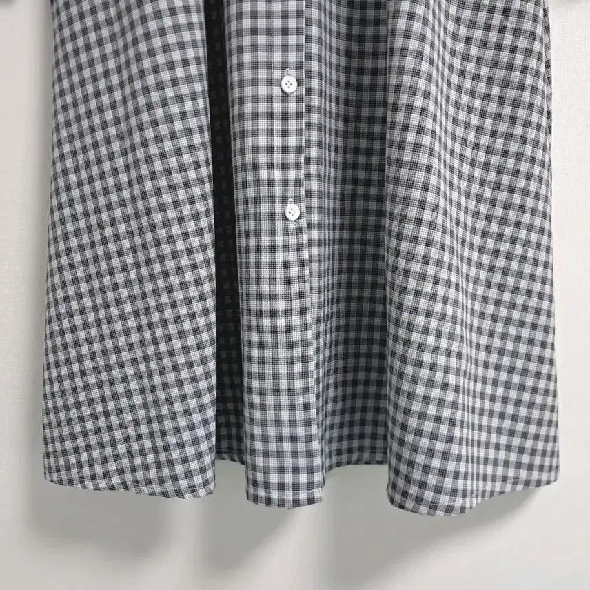 [BUNJANG] Check Pattern Long Shirt Dress / 체크 패턴 셔츠 롱 원피스