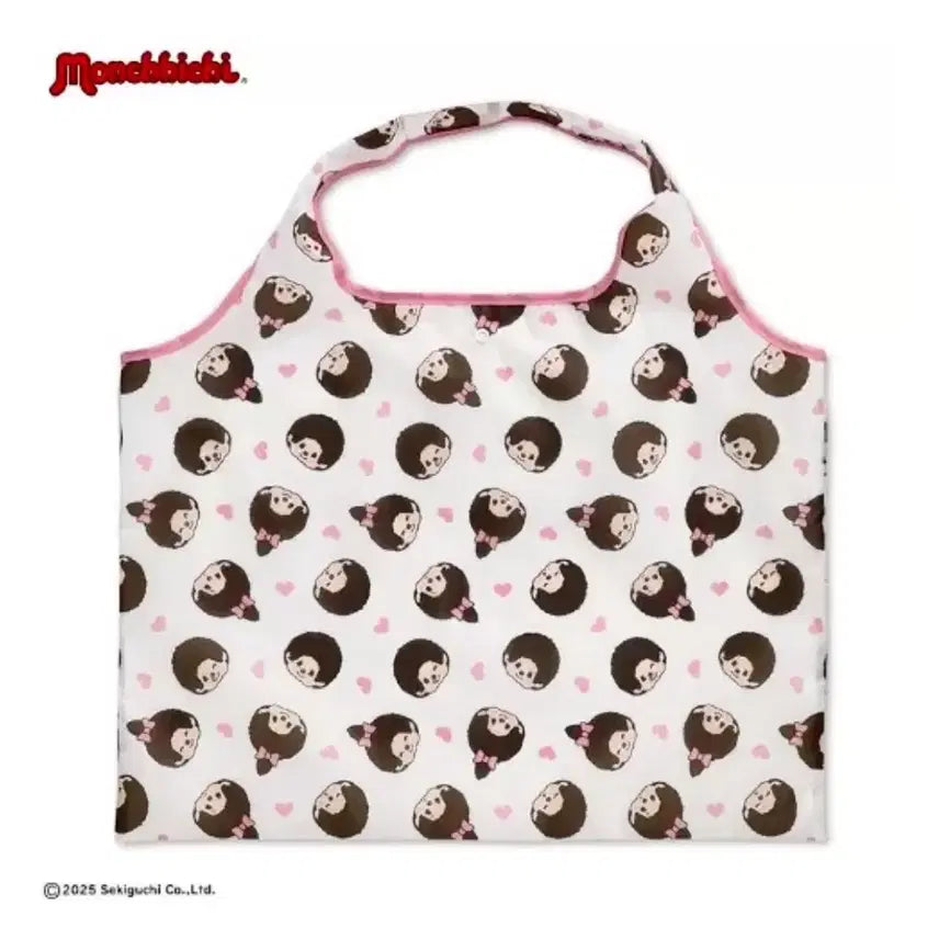 [BUNJANG] Monchhichi Pink Heart Portable Shopping Eco Bag / [예약]Monchhichi 몬치치 핑크하트 휴대 장바구니 에코 쇼핑백
