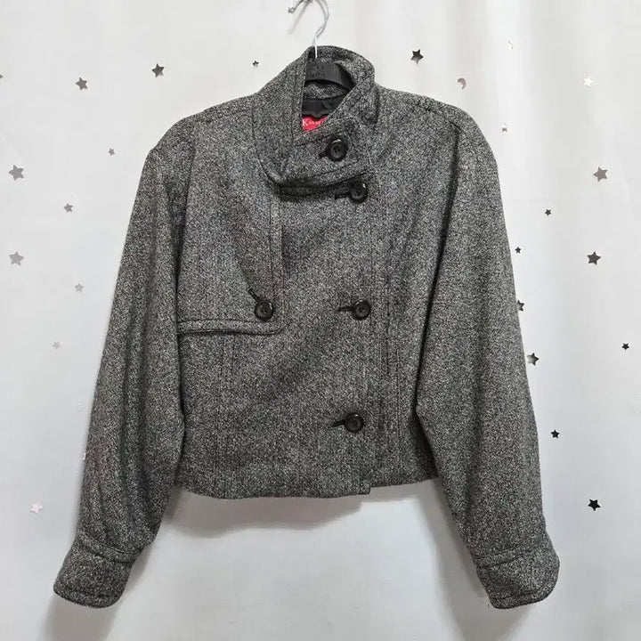 [BUNJANG] Anne Klein Herringbone Crop Jacket / 앤클라인 모직 헤링본 크롭 자켓 88