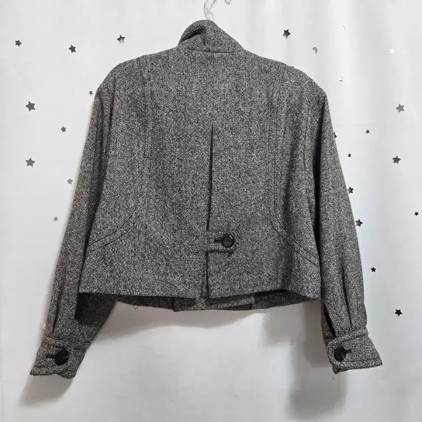 [BUNJANG] Anne Klein Herringbone Crop Jacket / 앤클라인 모직 헤링본 크롭 자켓 88