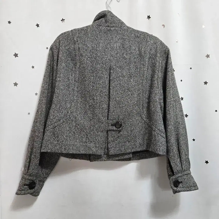 [BUNJANG] Anne Klein Herringbone Crop Jacket / 앤클라인 모직 헤링본 크롭 자켓 88