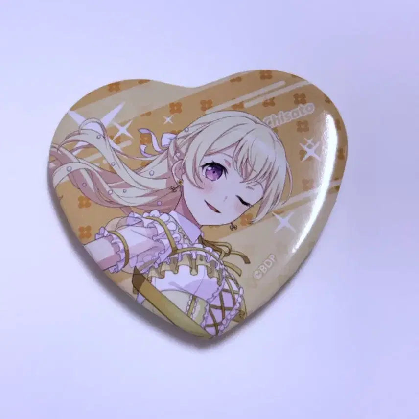 [BUNJANG] BanG Dream! Chisato Heart Can Badge / 뱅드림 치사토 하트 캔뱃지