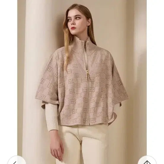 [BUNJANG] ESCADA Cashmere Blend Gold Metallic Cape Coat / ESCADA 모,캐시미어함유 금펄 케이프
