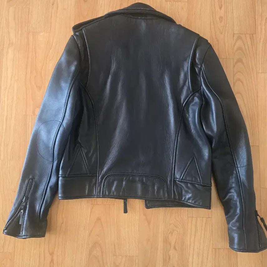 [BUNJANG] XL Black Lambskin Leather Rider Jacket / [XL]블랙 양가죽 레더 라이더 자켓