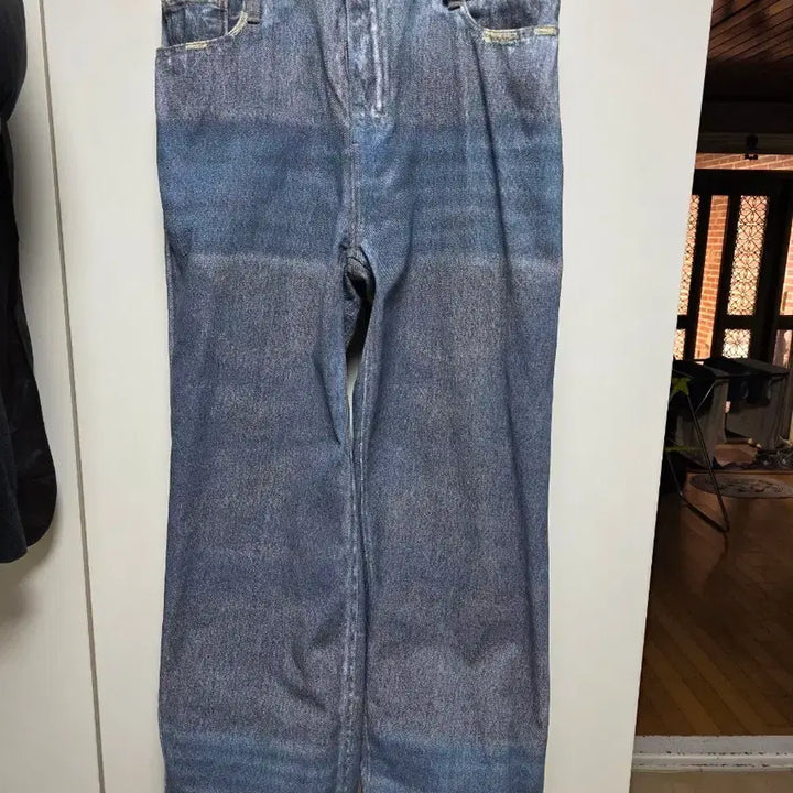[BUNJANG] Wooyoungmi Print Denim Wide Pants / [48]우영미 프린트 데님 와이드 팬츠