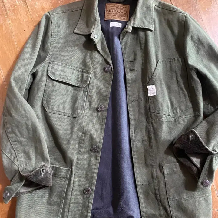 [BUNJANG] WHO.A.U Khaki Workwear Jacket / WHO.A.U 카키 워크웨어 자켓 M (100)