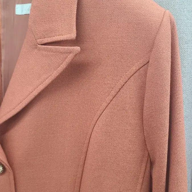 [BUNJANG] Le Muse Orange Long Dress Suit / 르뮤 오렌지색 롱 원피스 정장 스타일