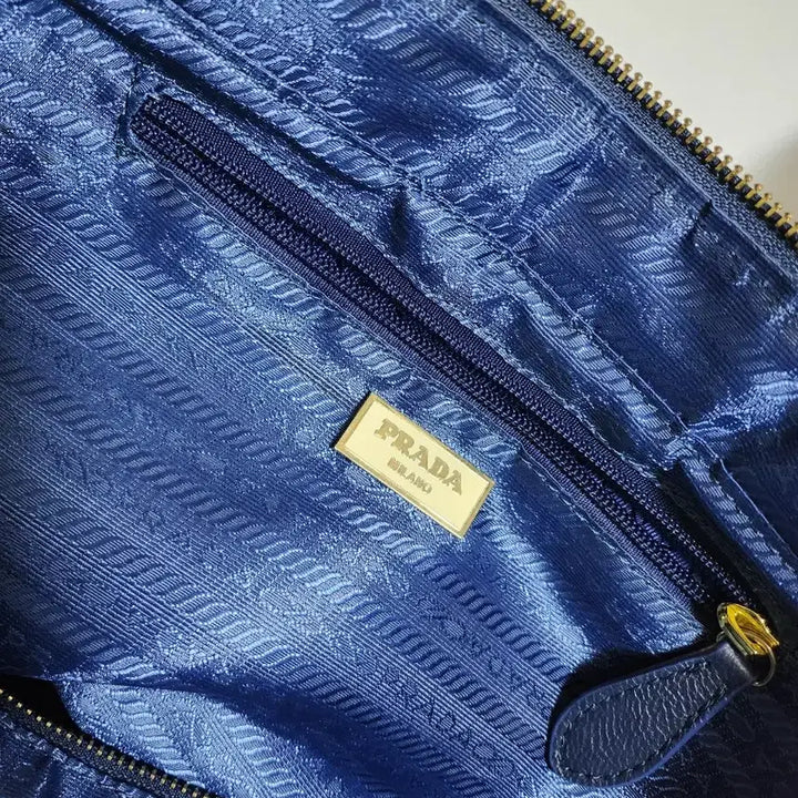 [BUNJANG] Navy Nylon Shopper Tote Bag / 프 네이비 나일론 쇼퍼백 숄더백 (40*20)