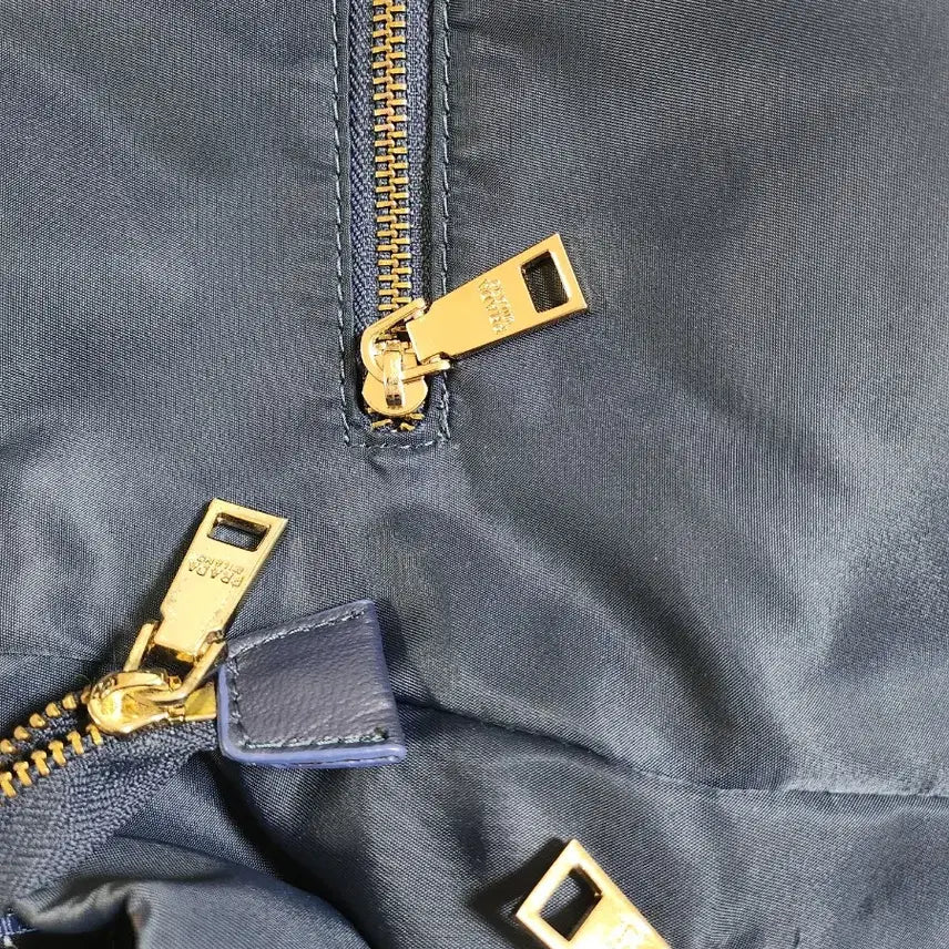 [BUNJANG] Navy Nylon Shopper Tote Bag / 프 네이비 나일론 쇼퍼백 숄더백 (40*20)