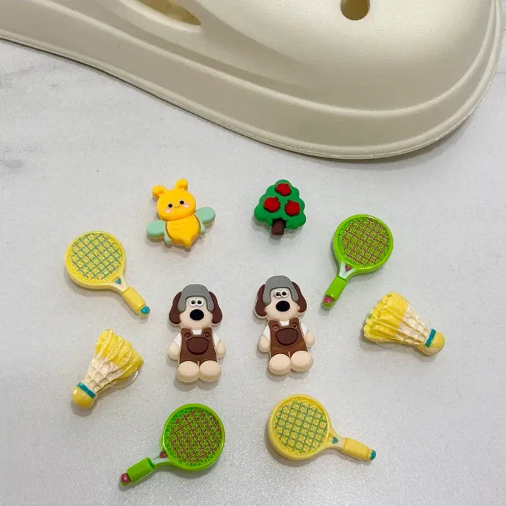 [BUNJANG] Badminton Jibbitz Set (10 Pieces) / 새상품) 배드민턴 지비츠 10개 세트 지비츠 자비츠 찌비츠 실내 화 실리