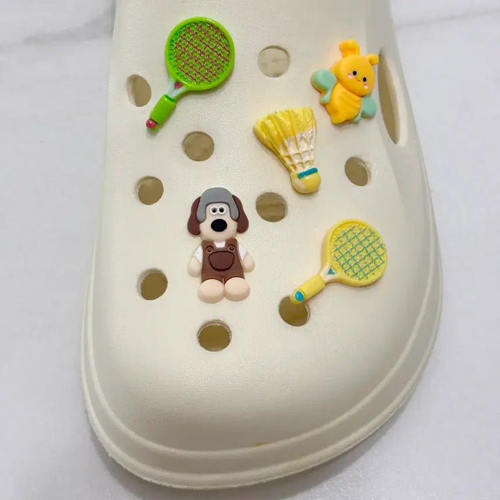 [BUNJANG] Badminton Jibbitz Set (10 Pieces) / 새상품) 배드민턴 지비츠 10개 세트 지비츠 자비츠 찌비츠 실내 화 실리