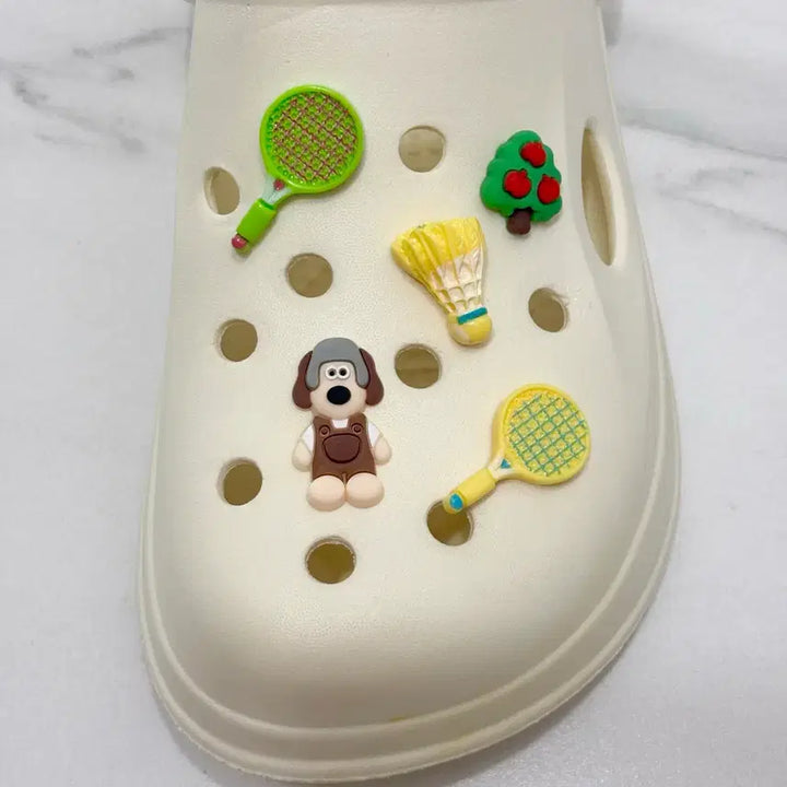 [BUNJANG] Badminton Jibbitz Set (10 Pieces) / 새상품) 배드민턴 지비츠 10개 세트 지비츠 자비츠 찌비츠 실내 화 실리