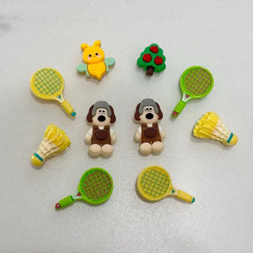 [BUNJANG] Badminton Jibbitz Set (10 Pieces) / 새상품) 배드민턴 지비츠 10개 세트 지비츠 자비츠 찌비츠 실내 화 실리