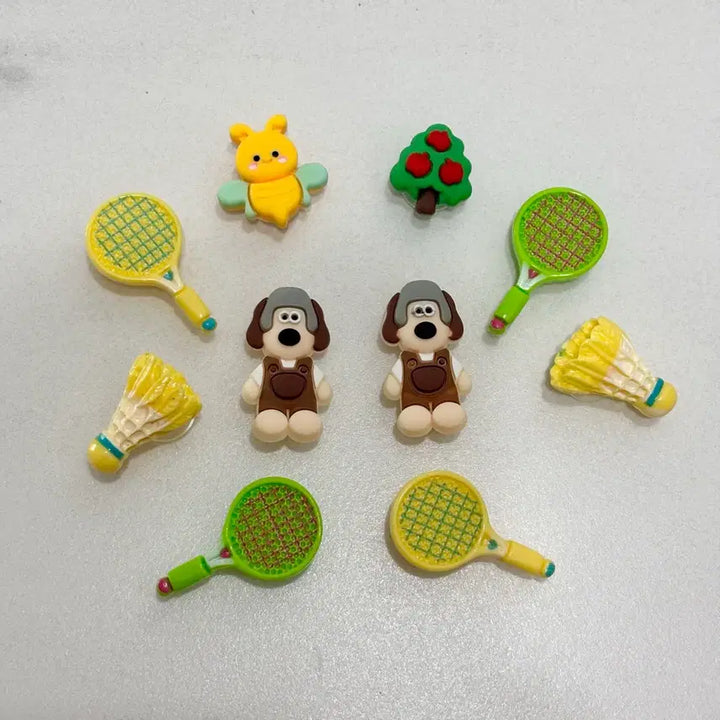 [BUNJANG] Badminton Jibbitz Set (10 Pieces) / 새상품) 배드민턴 지비츠 10개 세트 지비츠 자비츠 찌비츠 실내 화 실리