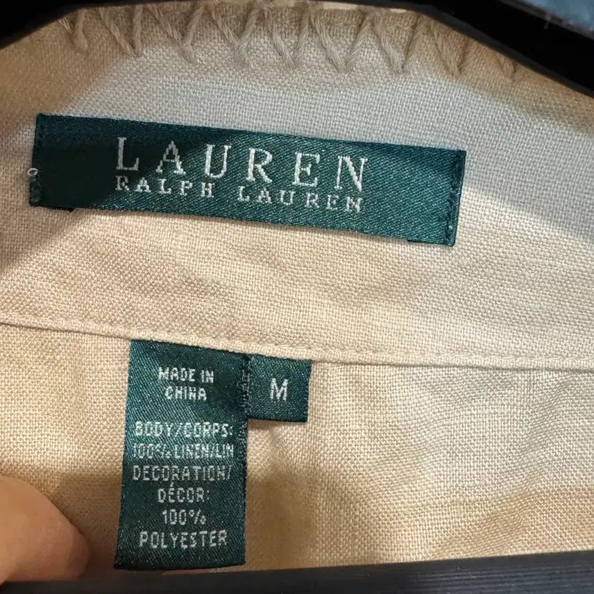 [BUNJANG] Lauren Ralph Lauren Embroidered Linen Blouse / 로렌랄프로렌 자수 린넨 블라우스